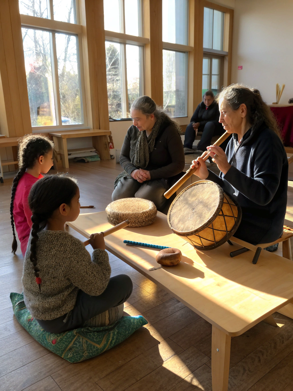 Atelier de percussion intensive avec tambours traditionnels